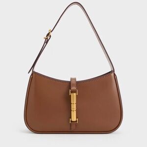 Brown Charles Keith Shoulder bag with Gold hardware